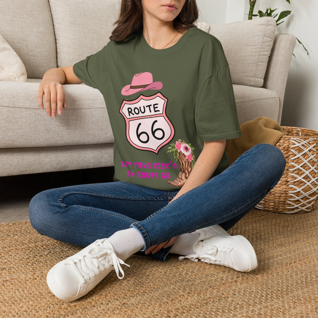 Route 66 Softstyle T-Shirt, Get Your Kick's On, Men Women, Unisex Tee Gift, Travel Highway Shirt