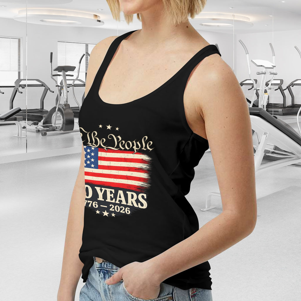 4th of July We The People 250 Years Celebration Women's Tank Top (Front Printing) Made in USA Free Shipping