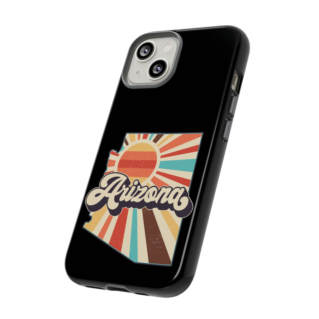 Arizona State Outline Retro Sunset Phone Case | AZ Tough Case