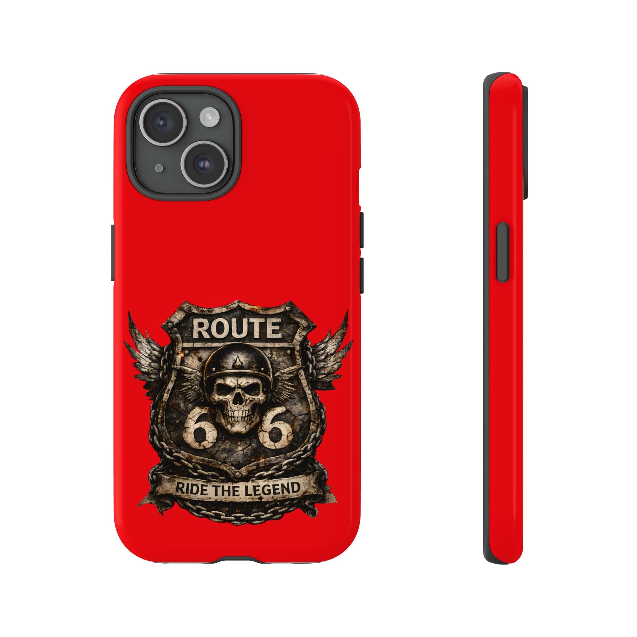 Route 66 Skull Helmet phone case | Motorcycle emblem, Ride the Legend