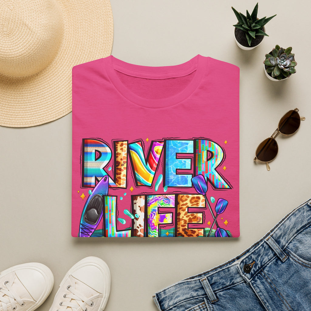 River Life T-Shirt | Colorful Fishing Scenic Graphic