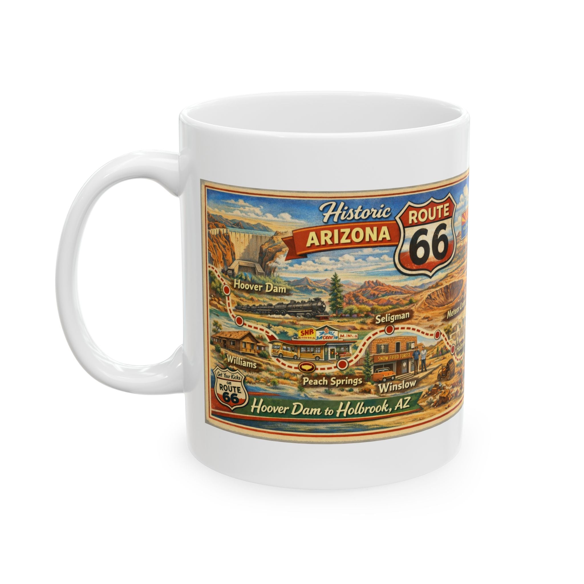 Historic Vintage Route 66 Arizona map mug | Route 66 Ceramic Mug