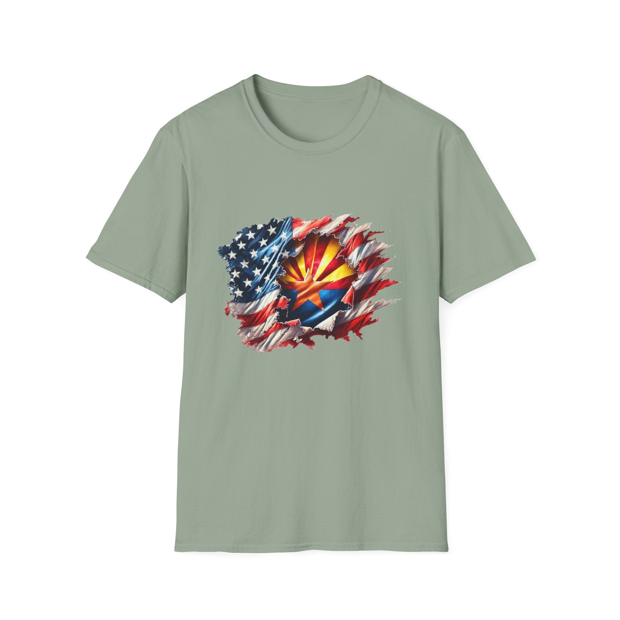 Arizona Flag Ripped Effect T-Shirt | USA Stars Stripes State Emblem