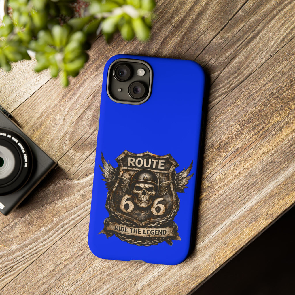 Route 66 Skull Helmet phone case | Motorcycle emblem, Ride the Legend