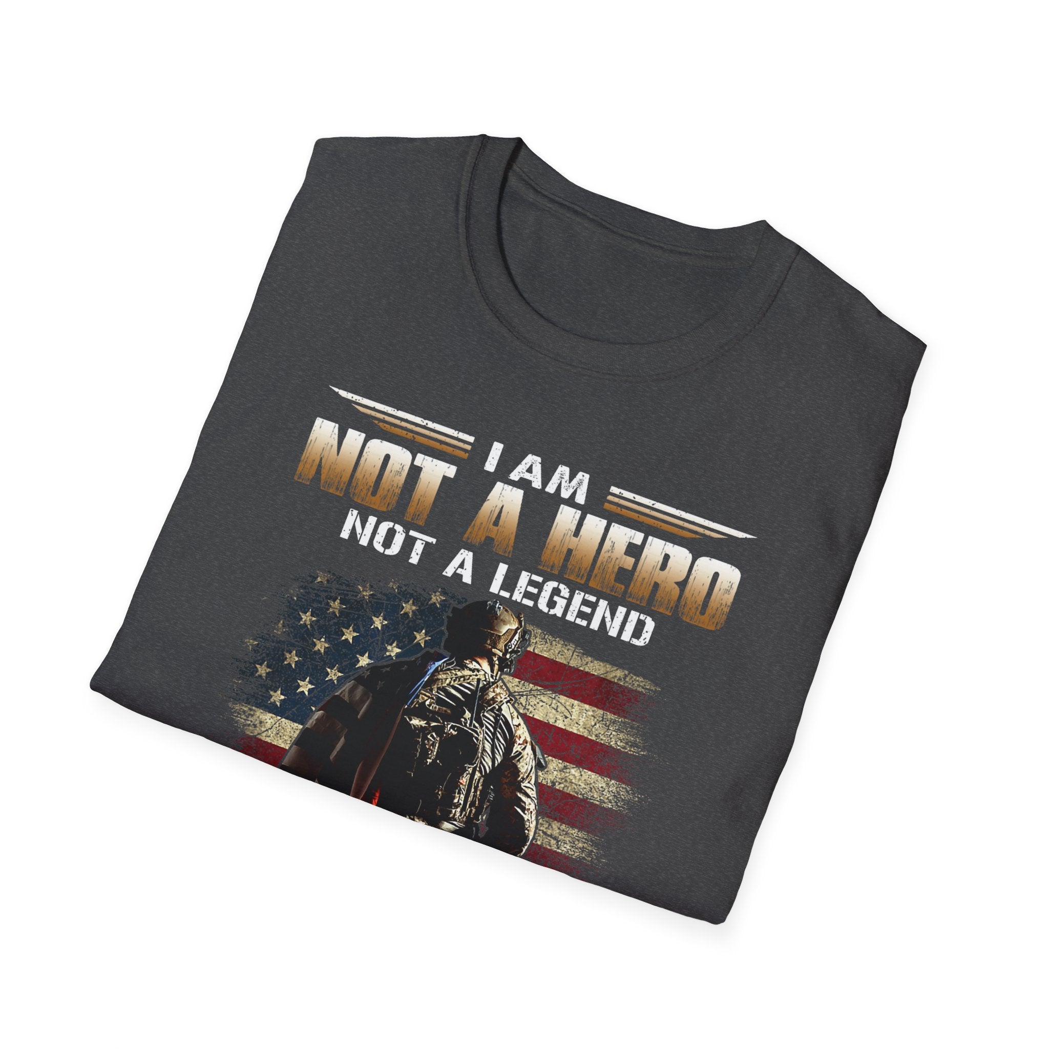 I Am Not a Hero I Am a U.S. Veteran T-Shirt | American Flag Soldier Tee