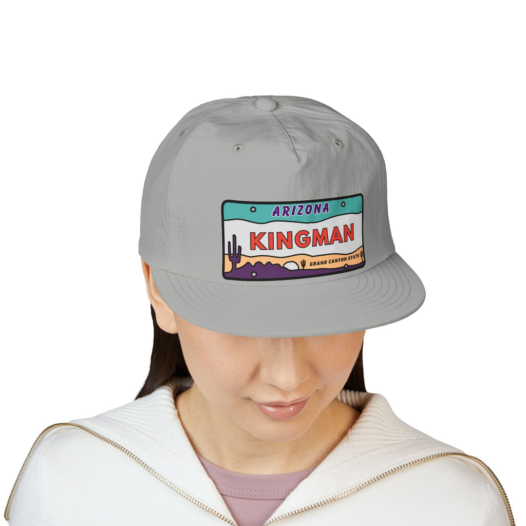 Surf Cap, Beach Hat, Summer Headwear, Kingman Arizona License Plate Dessert Cap for Water Sports