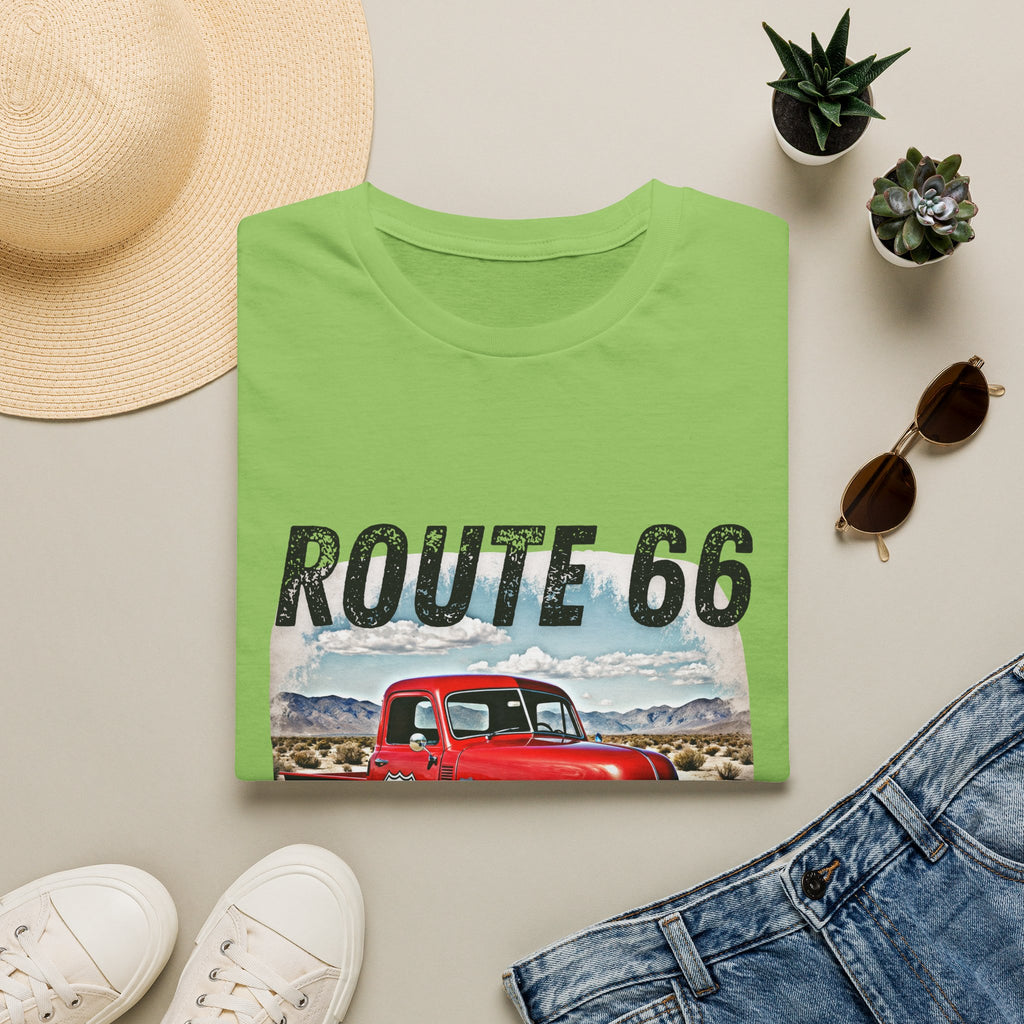 Route 66 Red Vintage Truck T-Shirt | Retro Highway Graphic