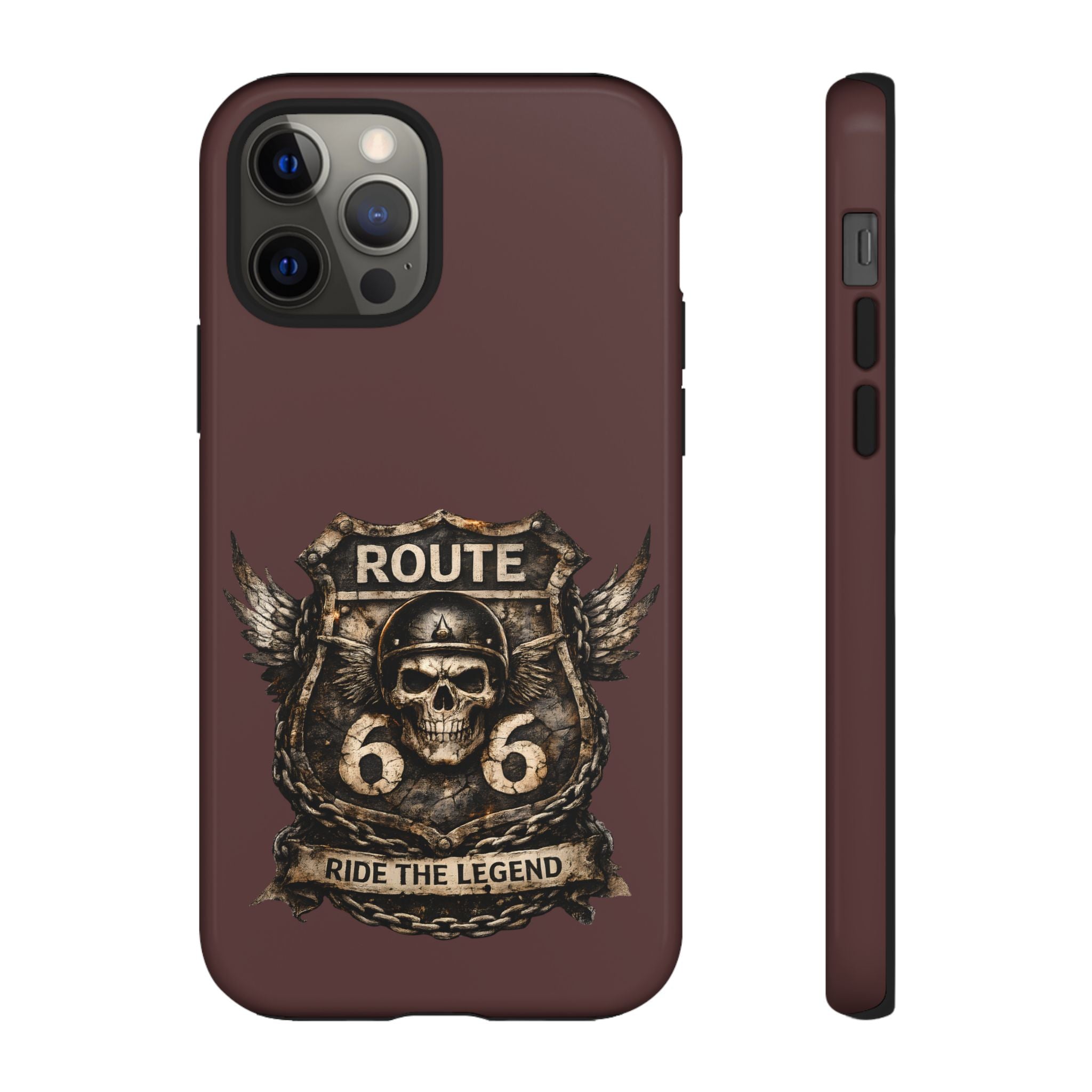 Route 66 Skull Helmet phone case | Motorcycle emblem, Ride the Legend