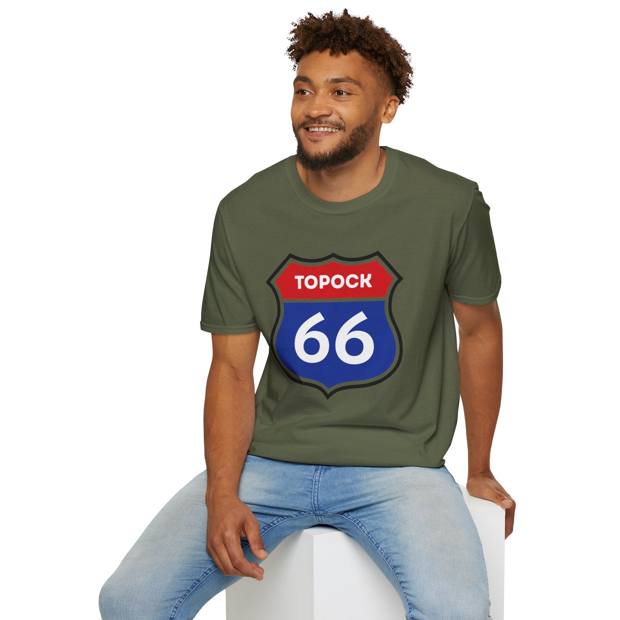 Topock 66 Shield Road Sign T-Shirt | Route 66 Arizona Travel Tee