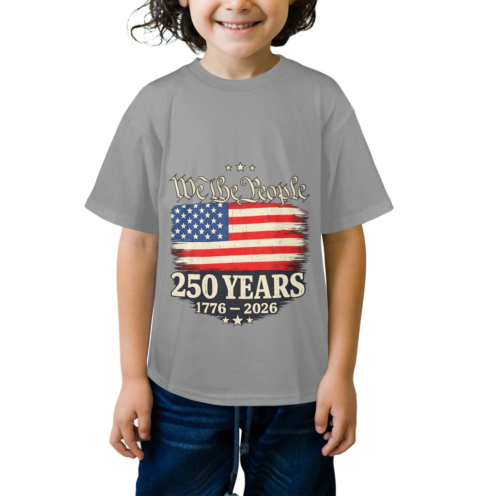 4th of July We The People 250 Years Celebration  Kids' T-Shirt in USA Size Front Print（Made in USA，Ships to USA Only）Free Shipping