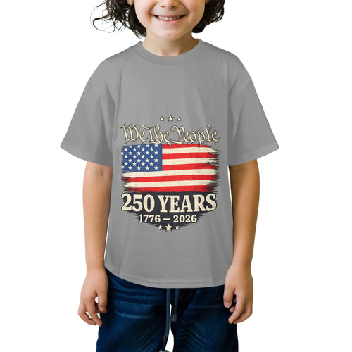 4th of July We The People 250 Years Celebration  Kids' T-Shirt in USA Size Front Print（Made in USA，Ships to USA Only）Free Shipping