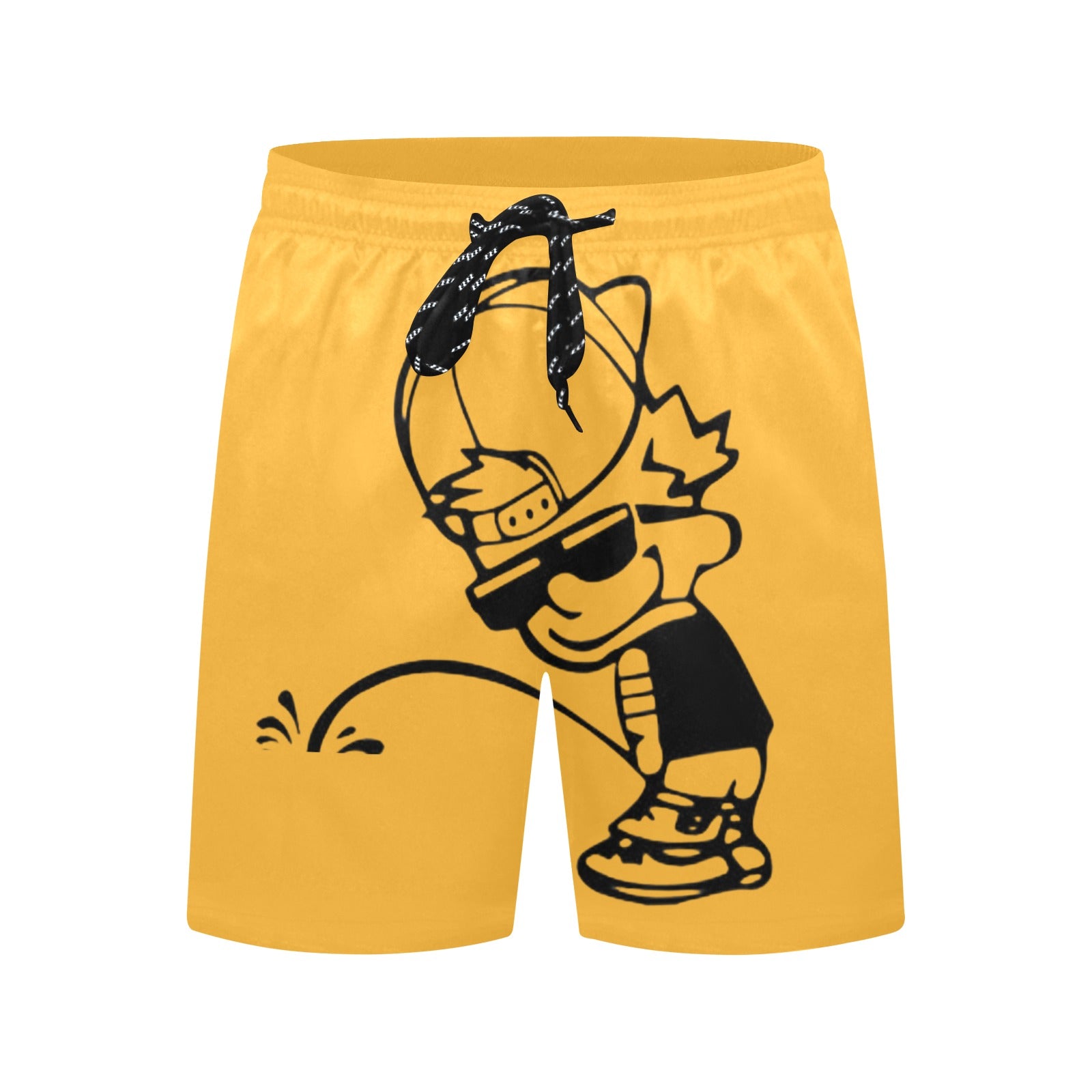 OPee Trunks Orange Men's Mid-Length Beach Shorts Free Shipping