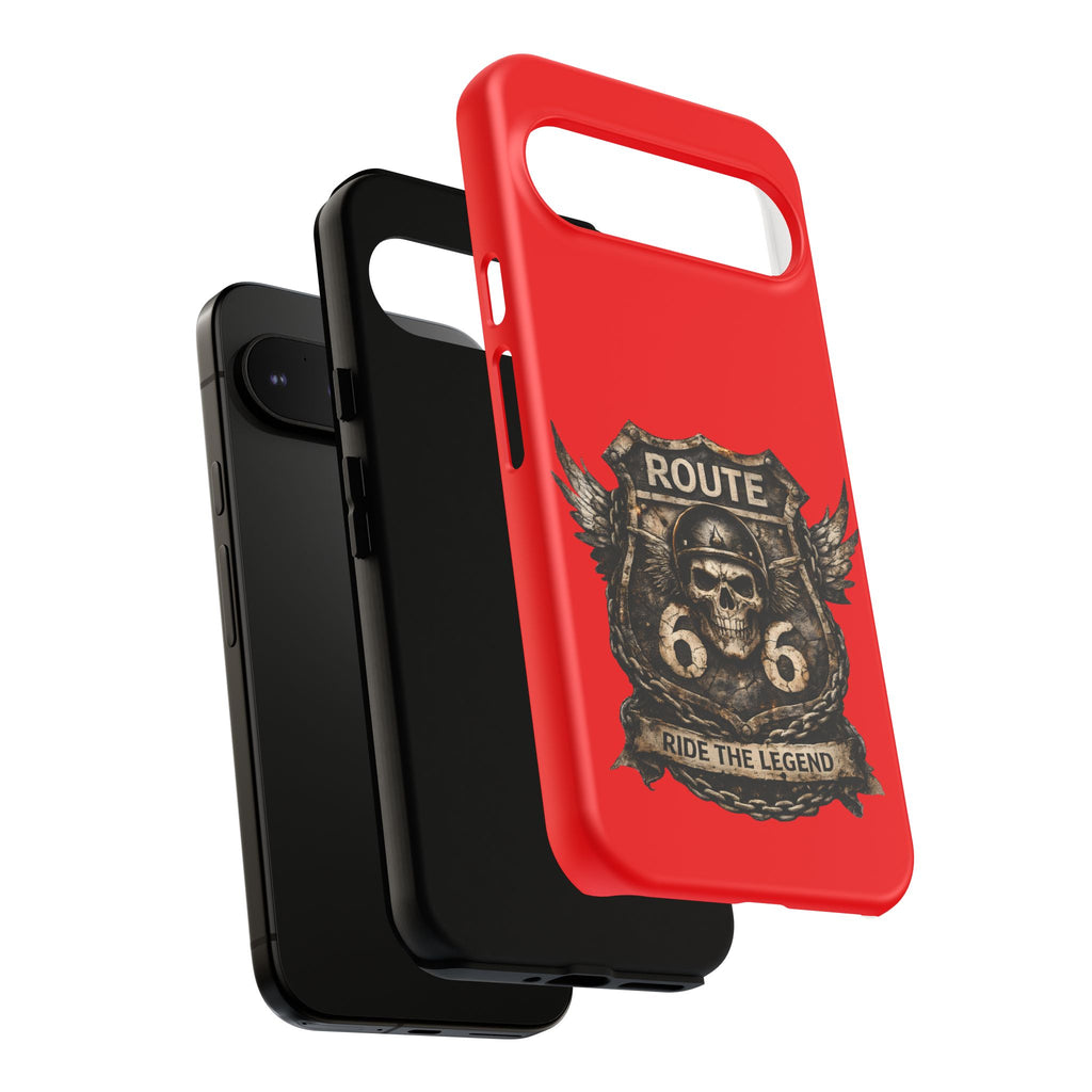 Route 66 Skull Helmet phone case | Motorcycle emblem, Ride the Legend