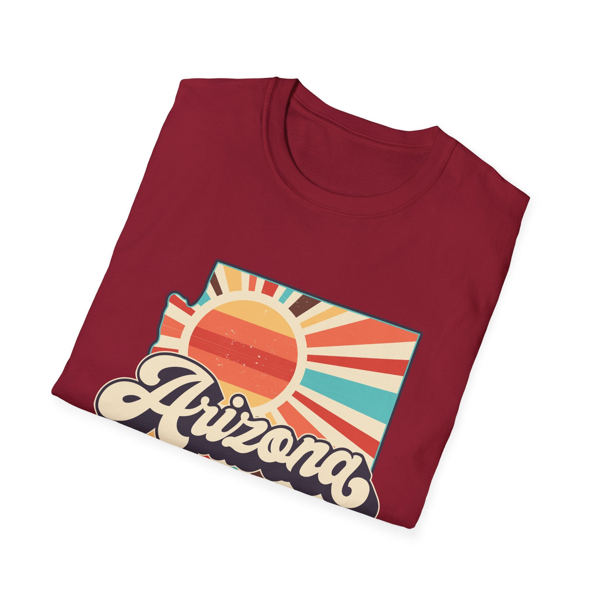 Arizona Retro Sunset T-Shirt | AZ State Map Vintage Rays