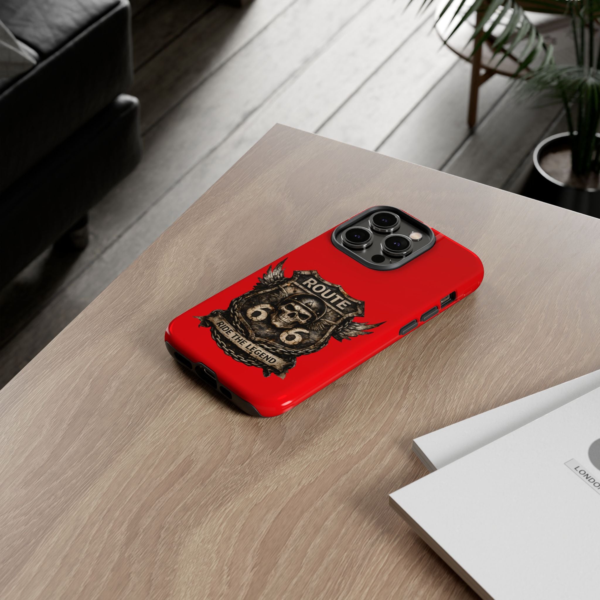 Route 66 Skull Helmet phone case | Motorcycle emblem, Ride the Legend