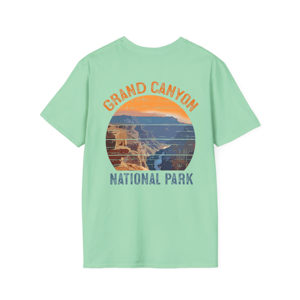 Grand Canyon Retro Sunset T-Shirt | Printed Front and Back National Park Landscape