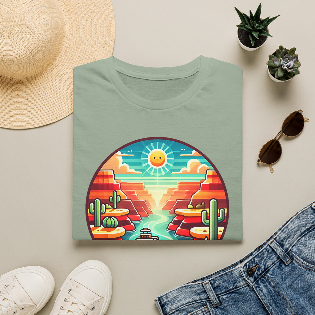 Grand Canyon National Park Retro Sunset T-Shirt | Canyon River Illustration