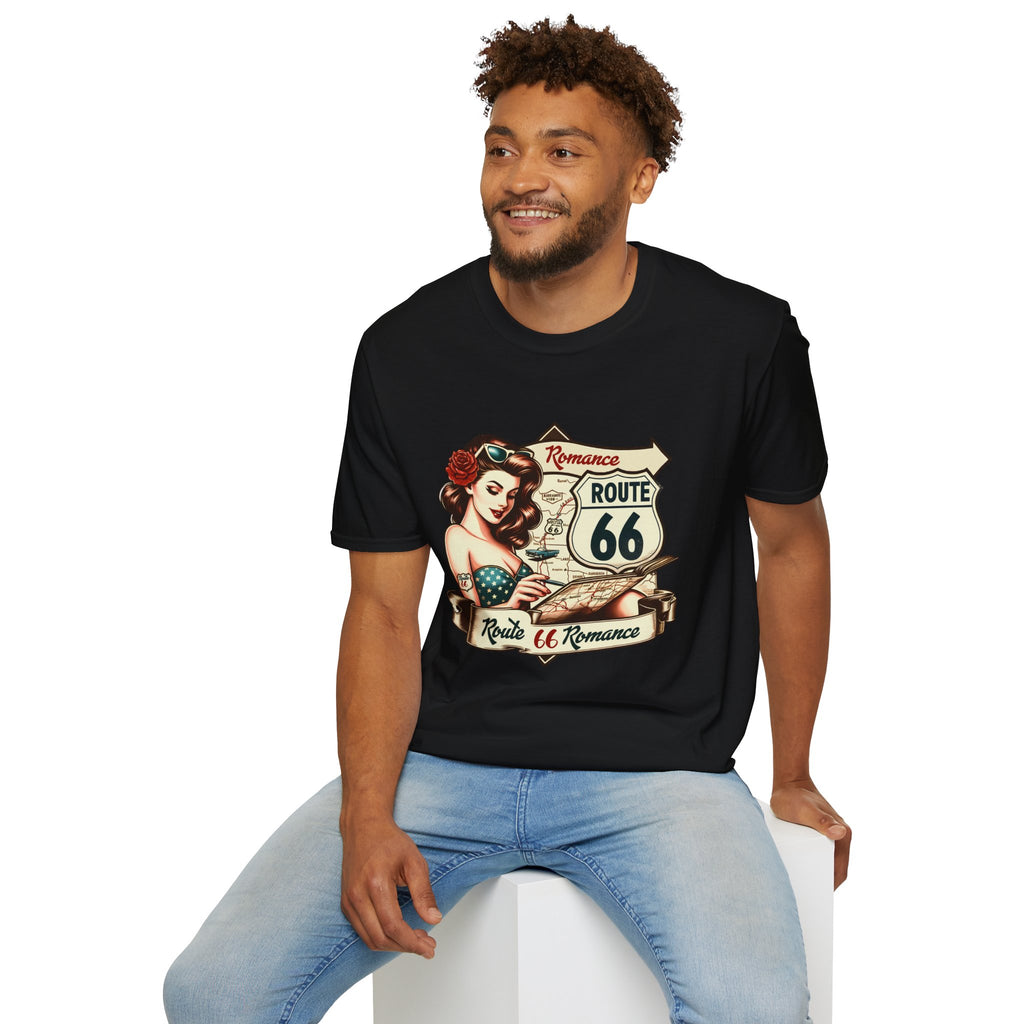 Pinup Girl Route 66 T-Shirt | Vintage Roadtrip Retro Sign