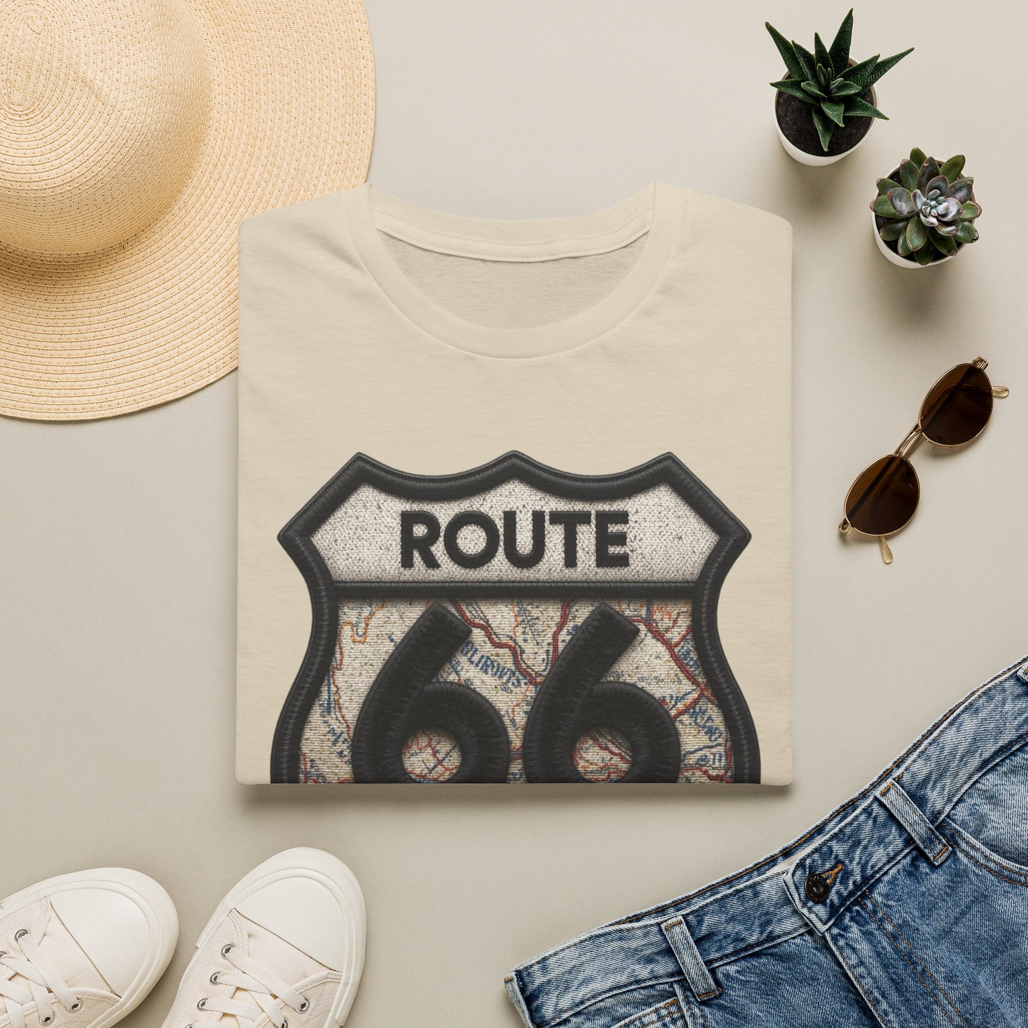 Route 66 Born to Roam T-Shirt | Vintage Highway Shield Tee
