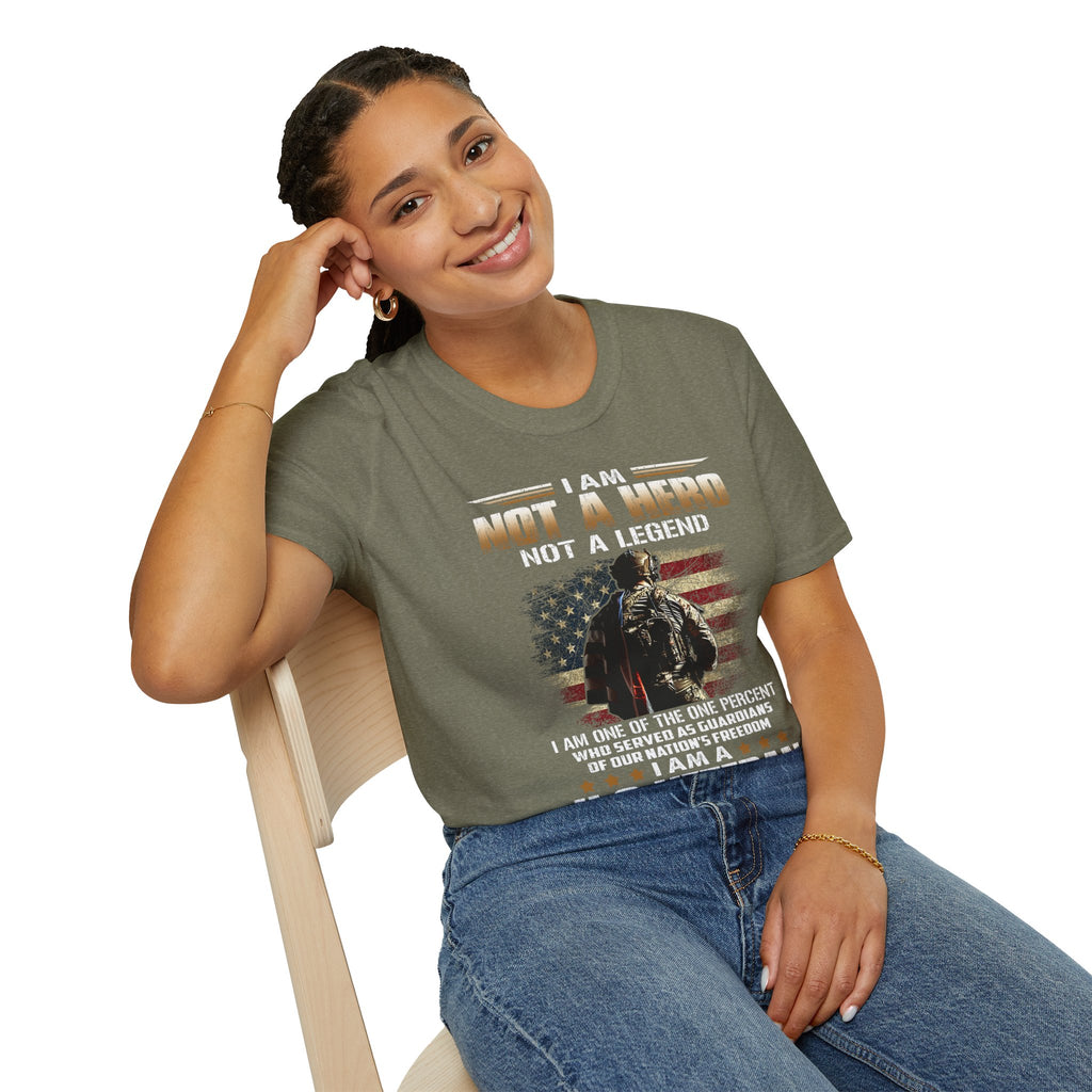 I Am Not a Hero I Am a U.S. Veteran T-Shirt | American Flag Soldier Tee