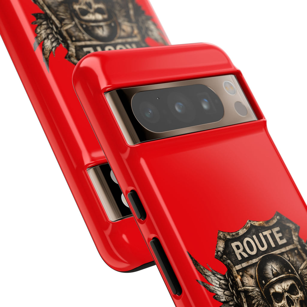 Route 66 Skull Helmet phone case | Motorcycle emblem, Ride the Legend