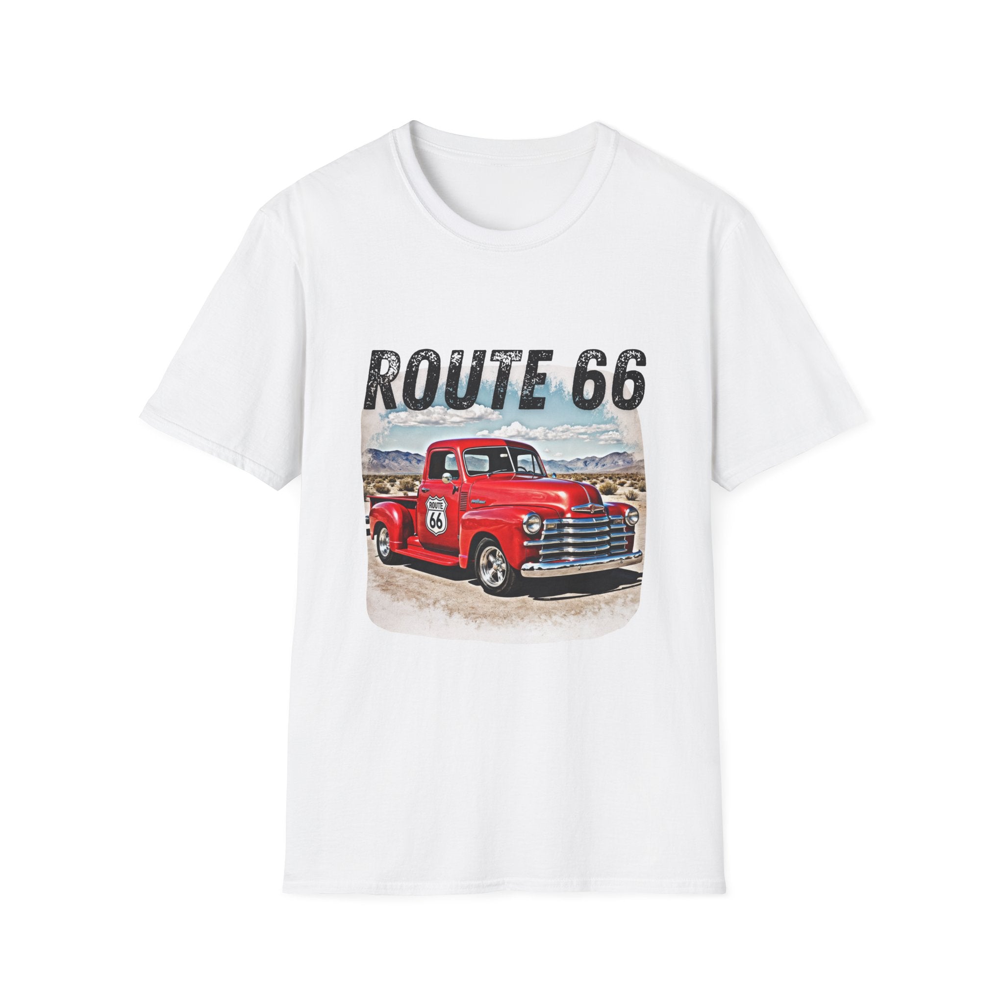 Route 66 Red Vintage Truck T-Shirt | Retro Highway Graphic