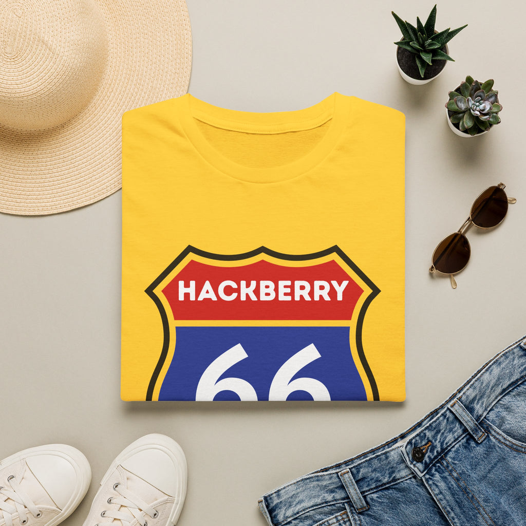 Hackberry 66 Shield T-Shirt | Route 66 Road Sign Tee