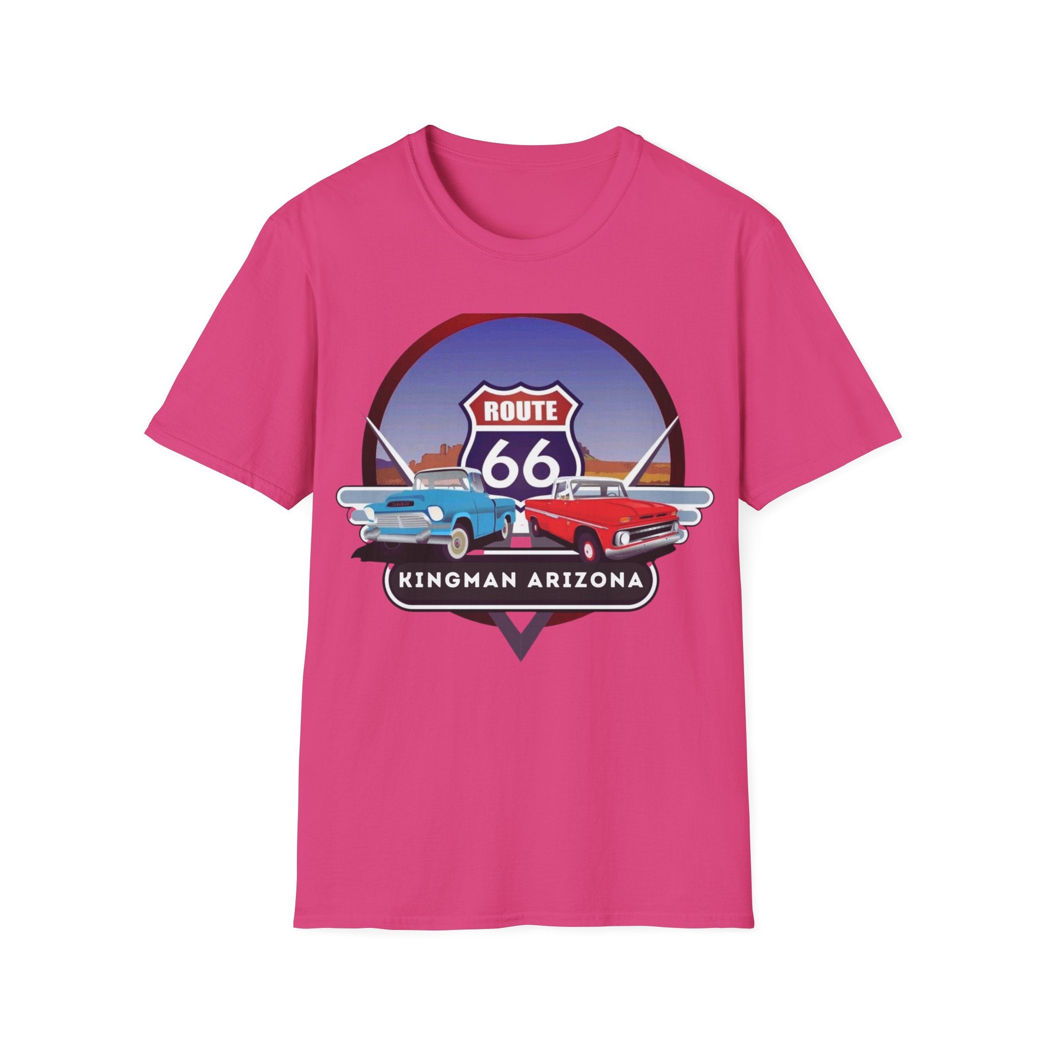Route 66 Kingman Arizona Softstyle T-Shirt, Vintage Tee, Retro Shirt, Unisex Top, Gift for Travelers