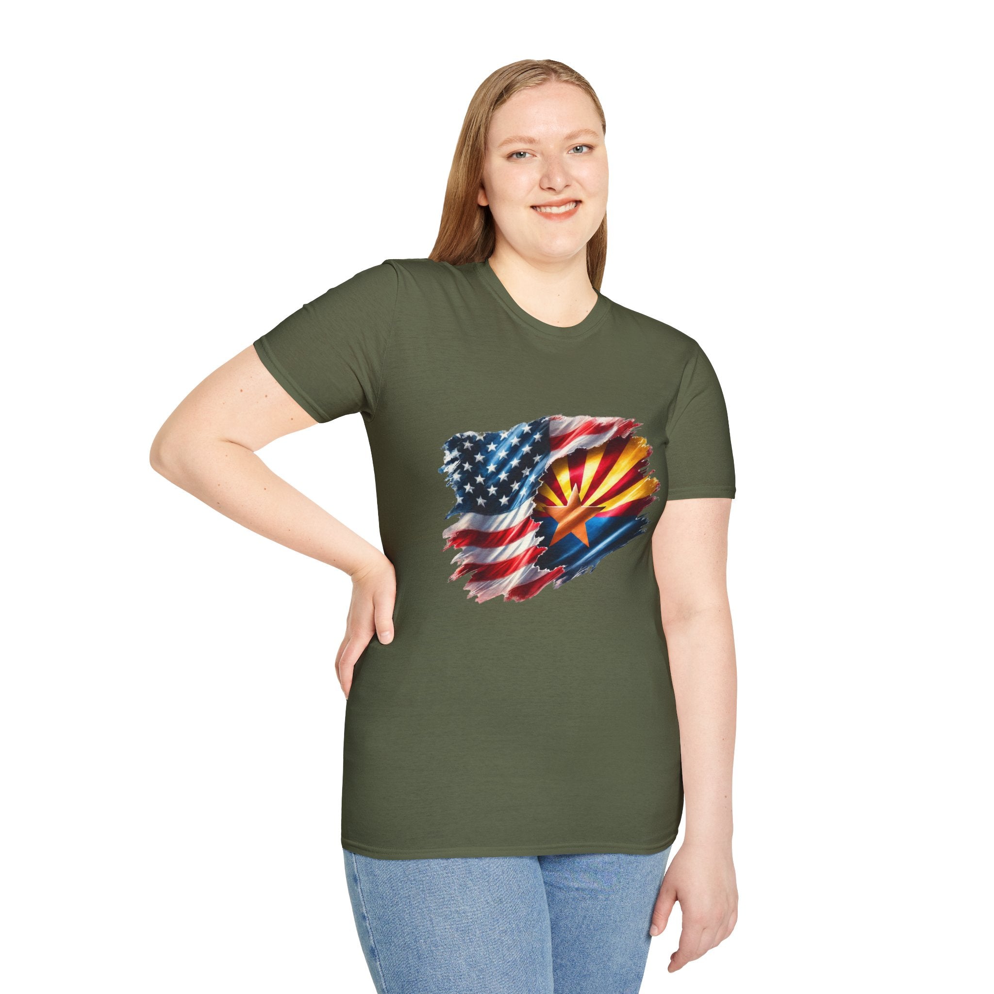 Arizona Flag with American Flag T-Shirt | Patriotic State Pride Tee