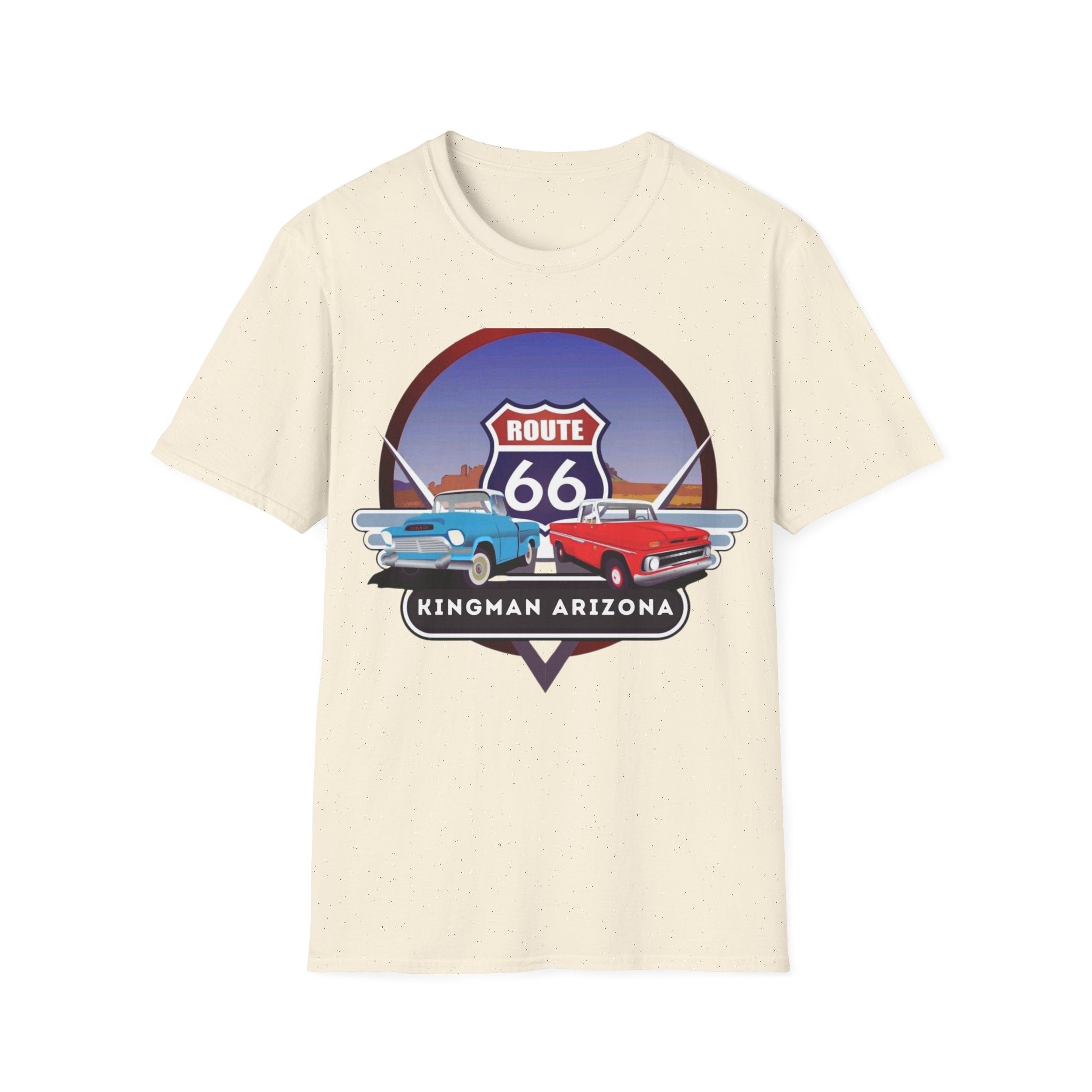 Route 66 Kingman Arizona Softstyle T-Shirt, Vintage Tee, Retro Shirt, Unisex Top, Gift for Travelers