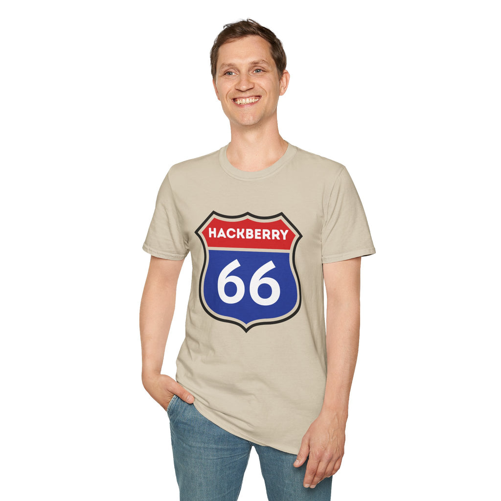 Hackberry 66 Shield T-Shirt | Route 66 Road Sign Tee