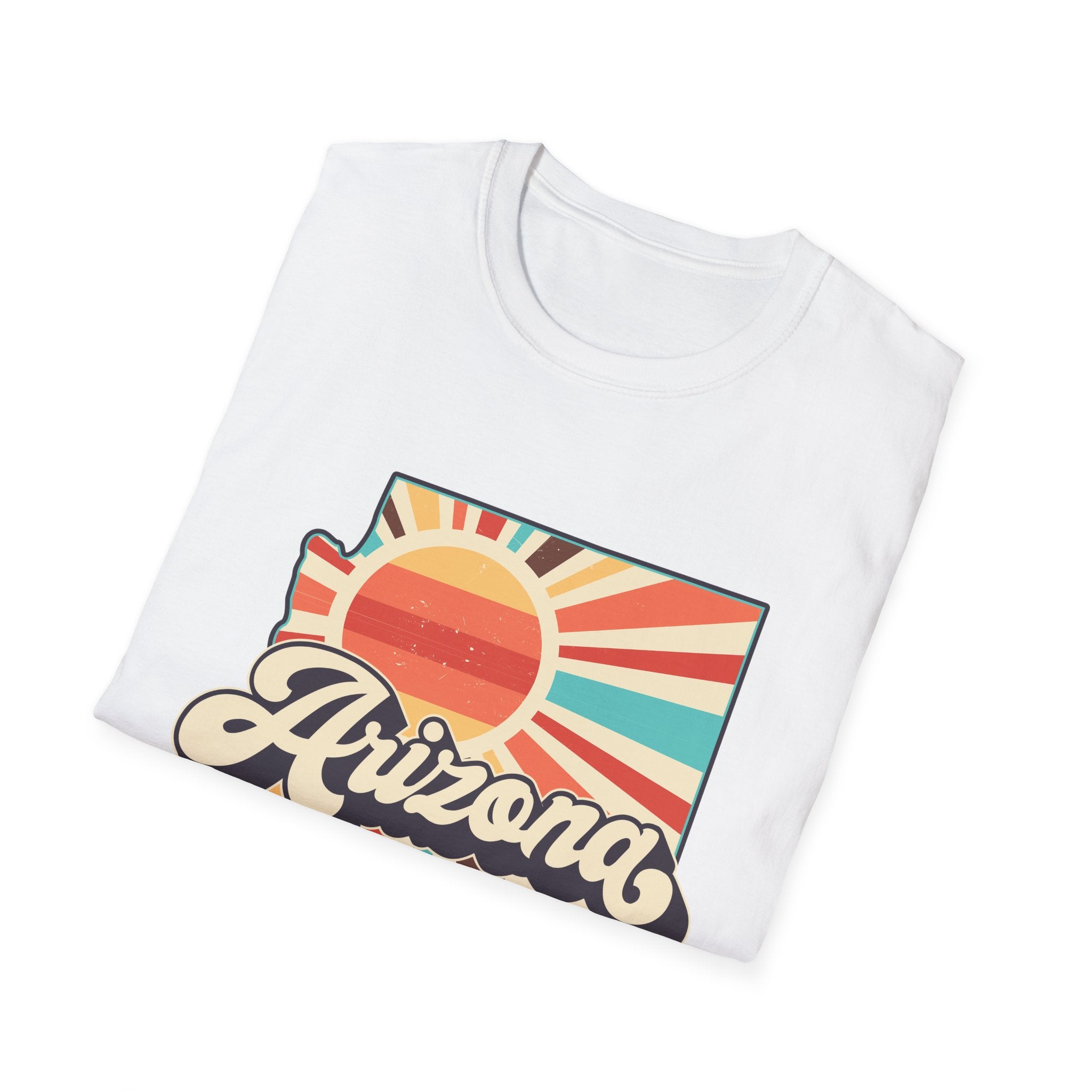 Arizona Retro Sunset T-Shirt | AZ State Map Vintage Rays