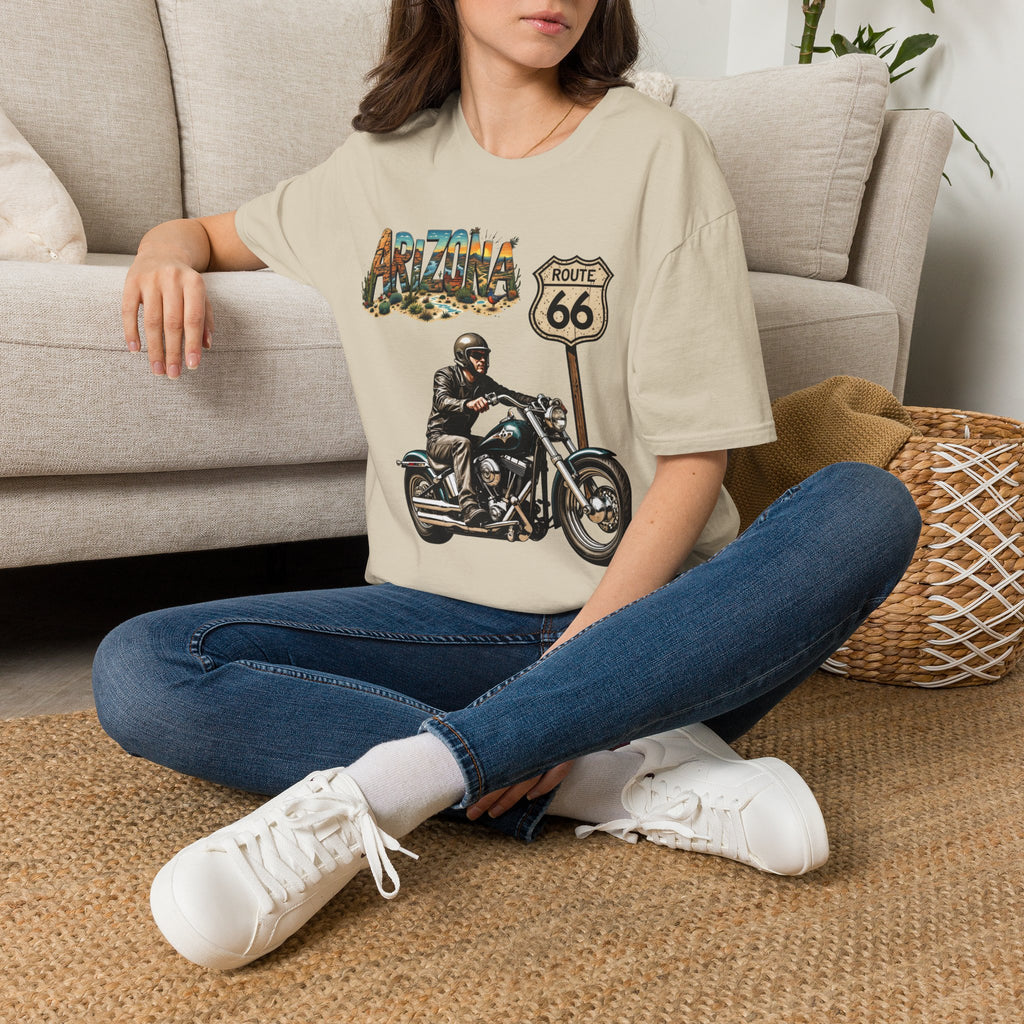 Arizona Route 66 Motorcycle T-Shirt | Biker Road Trip Tee