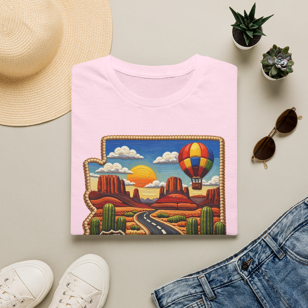 Arizona Route 66 Desert Road T-Shirt | Hot Air Balloon Southwestern Scene