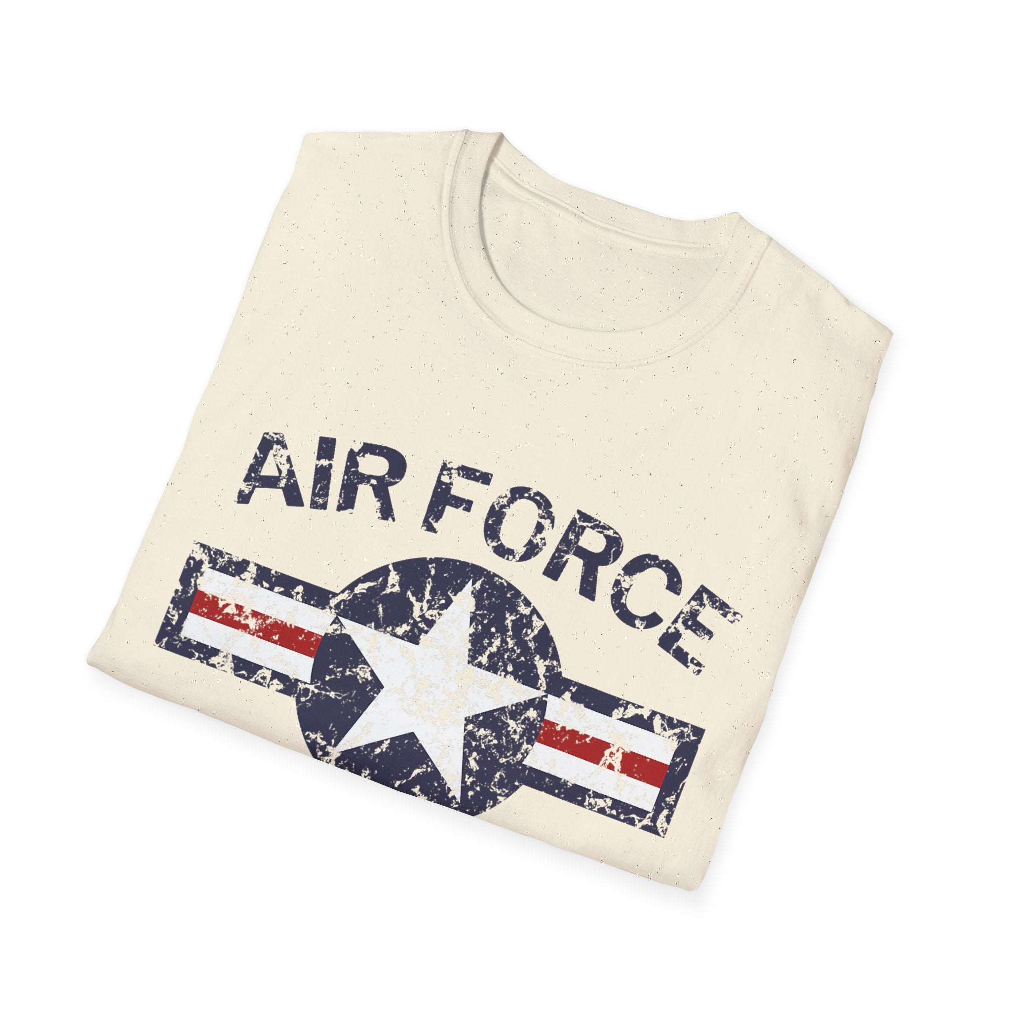 Air Force Veteran Distressed Logo T-Shirt | Military Star Stripe Tee