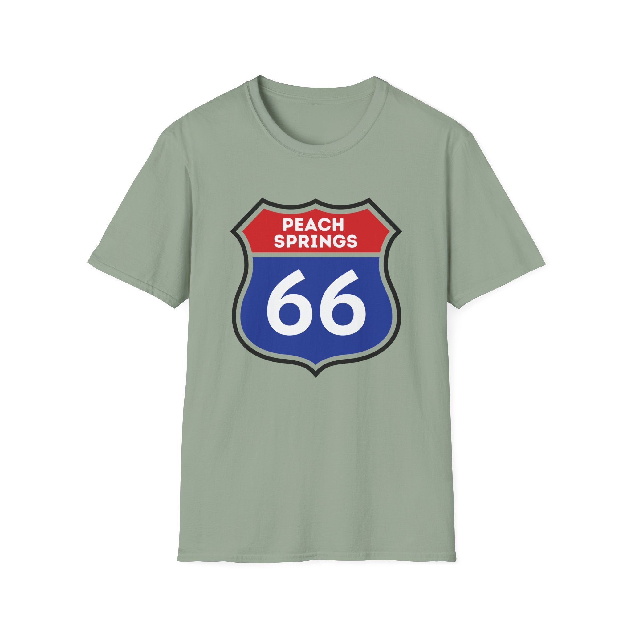 Peach Springs 66 Shield T-Shirt | Route 66 Road Sign Shirt