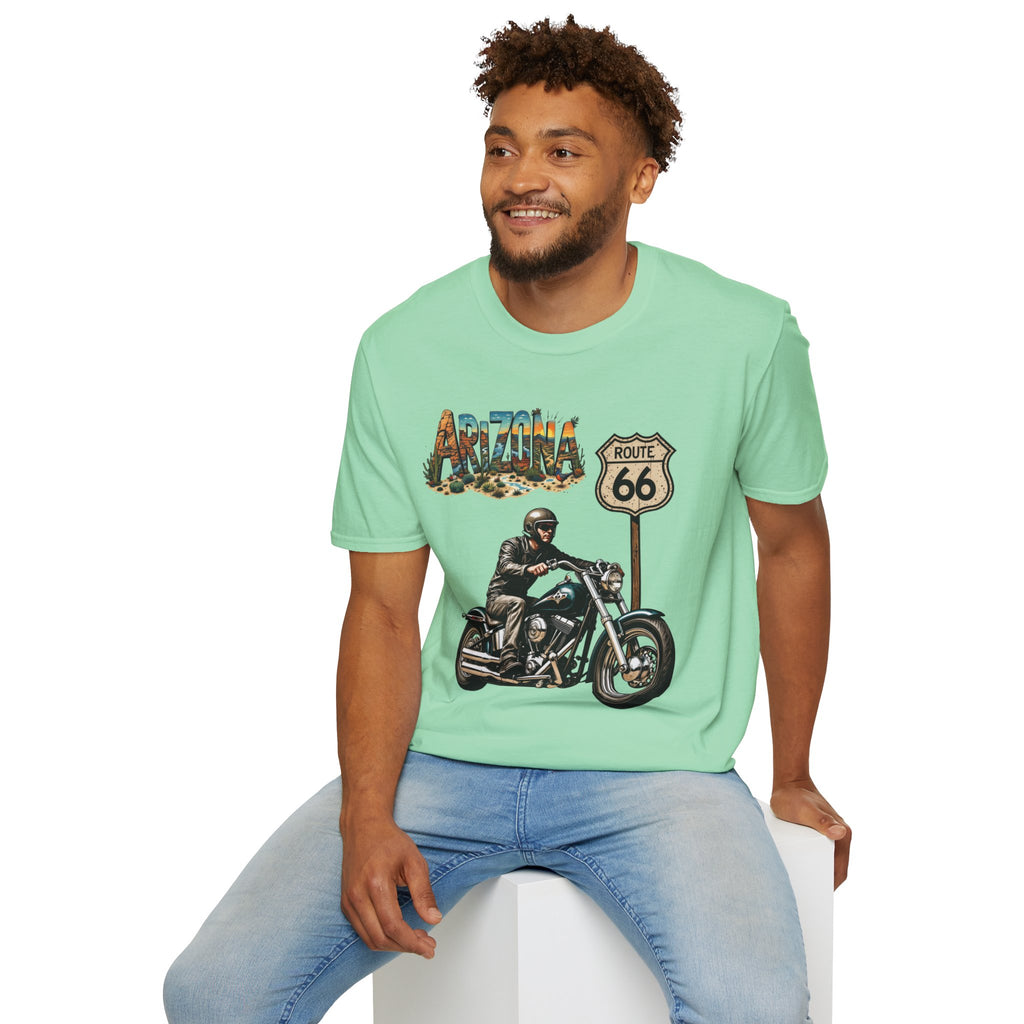 Arizona Route 66 Motorcycle T-Shirt | Biker Road Trip Tee