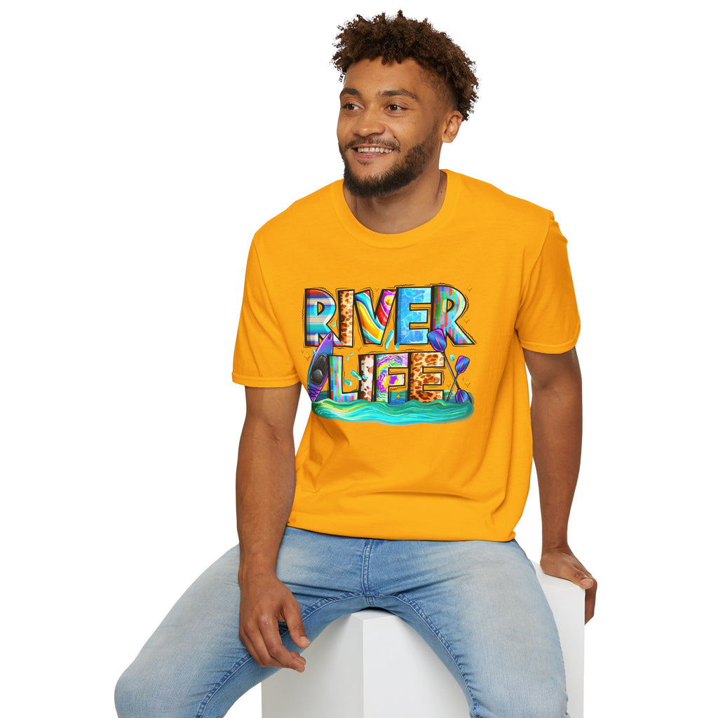 River Life T-Shirt | Colorful Fishing Scenic Graphic