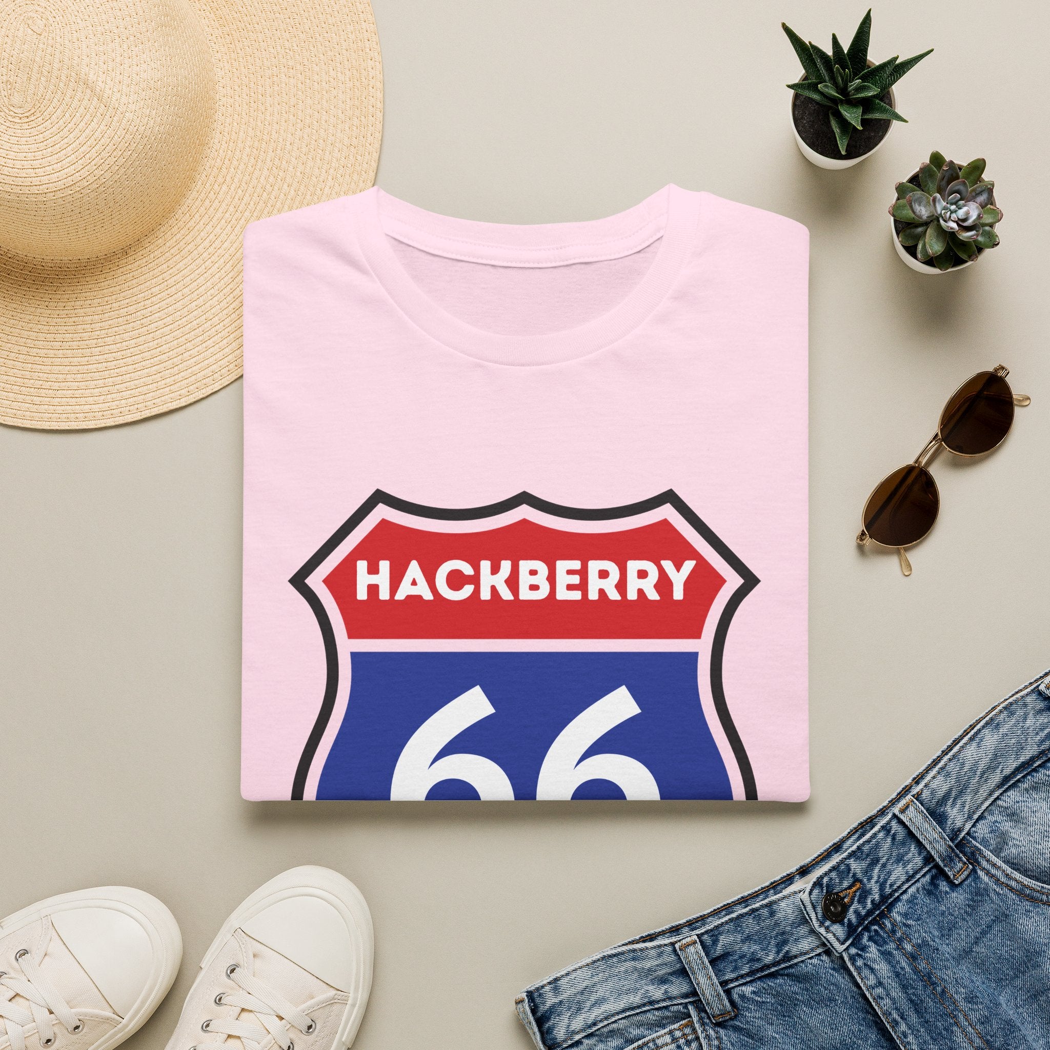 Hackberry 66 Shield T-Shirt | Route 66 Road Sign Tee