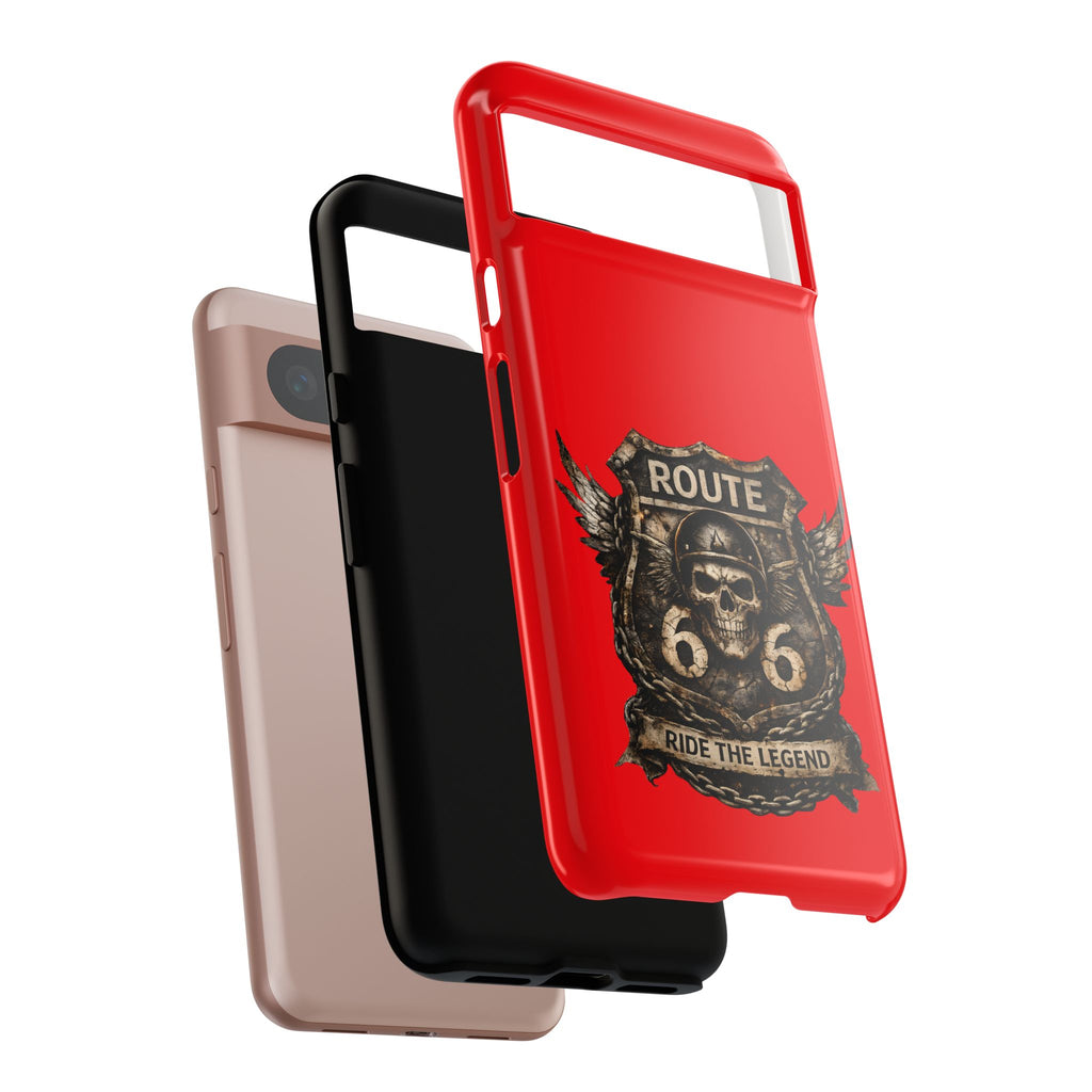 Route 66 Skull Helmet phone case | Motorcycle emblem, Ride the Legend