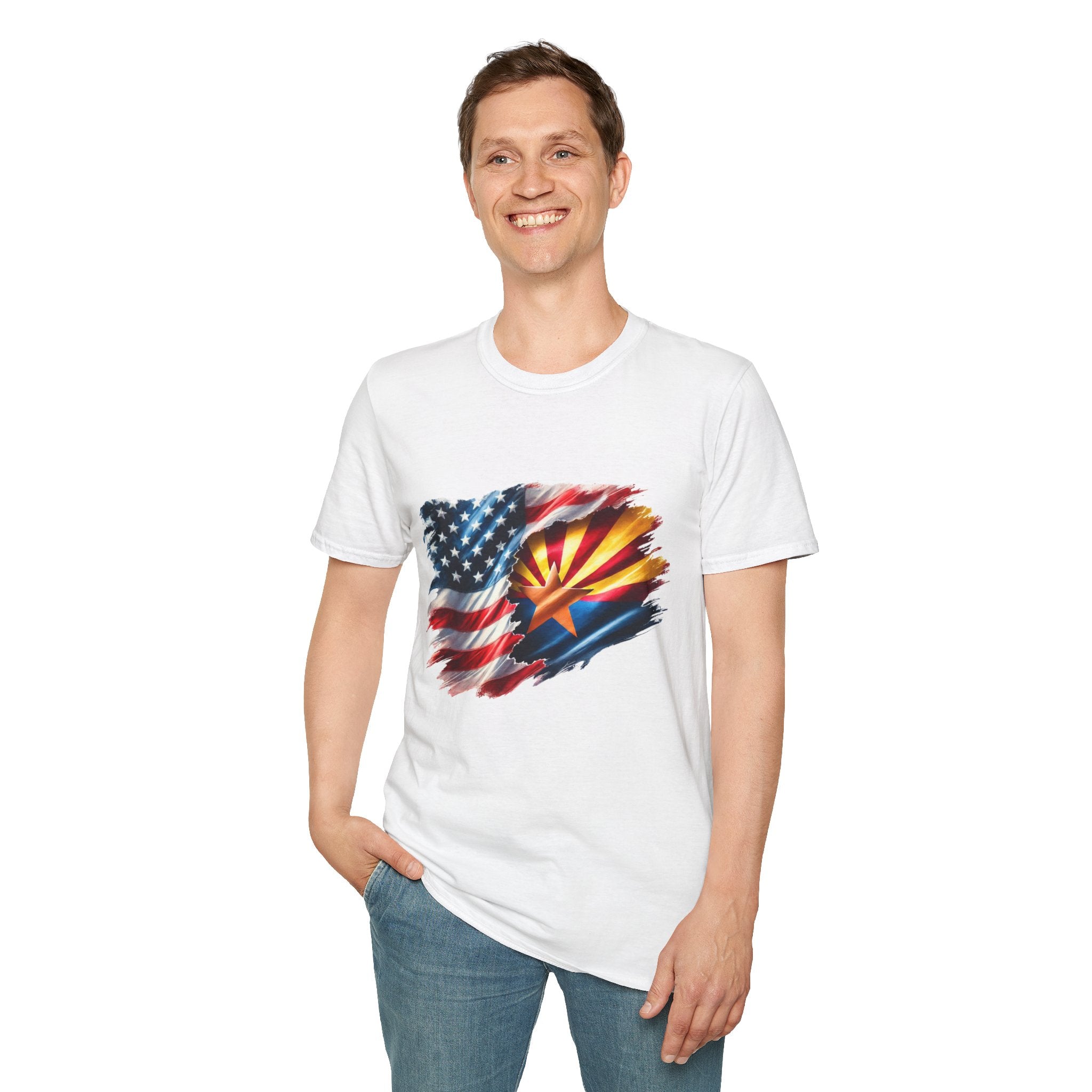 Arizona Flag with American Flag T-Shirt | Patriotic State Pride Tee