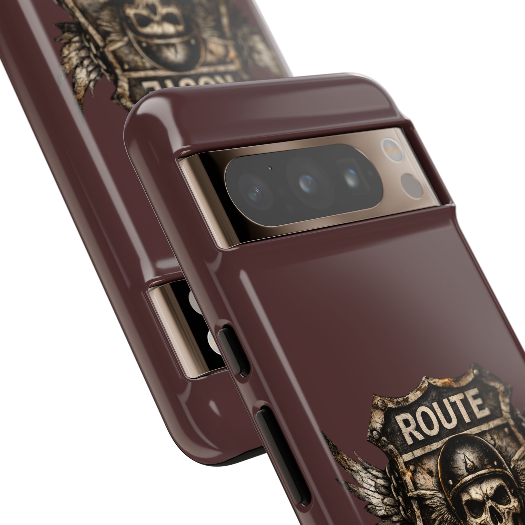 Route 66 Skull Helmet phone case | Motorcycle emblem, Ride the Legend