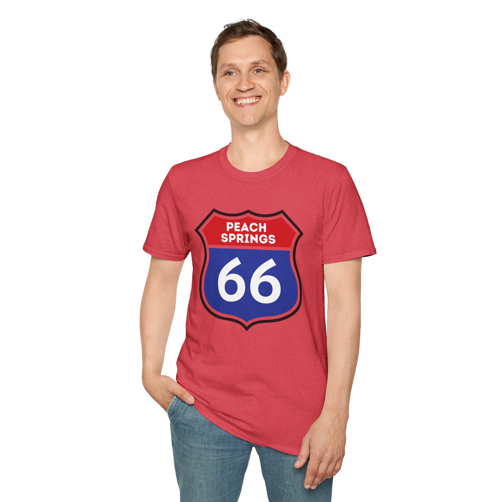 Peach Springs 66 Shield T-Shirt | Route 66 Road Sign Shirt