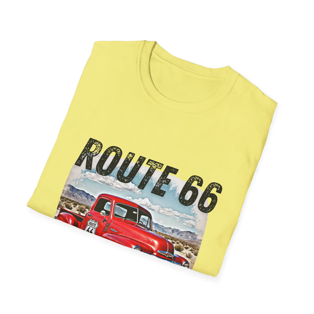 Route 66 Red Vintage Truck T-Shirt | Retro Highway Graphic