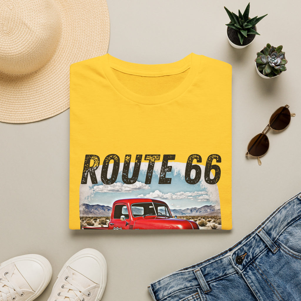 Route 66 Red Vintage Truck T-Shirt | Retro Highway Graphic