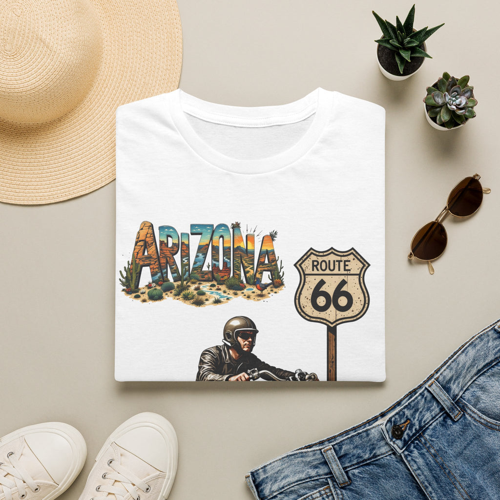 Arizona Route 66 Motorcycle T-Shirt | Biker Road Trip Tee