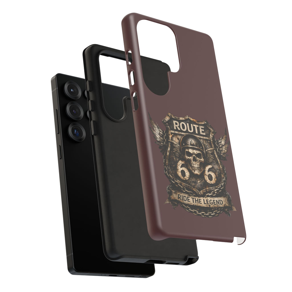 Route 66 Skull Helmet phone case | Motorcycle emblem, Ride the Legend