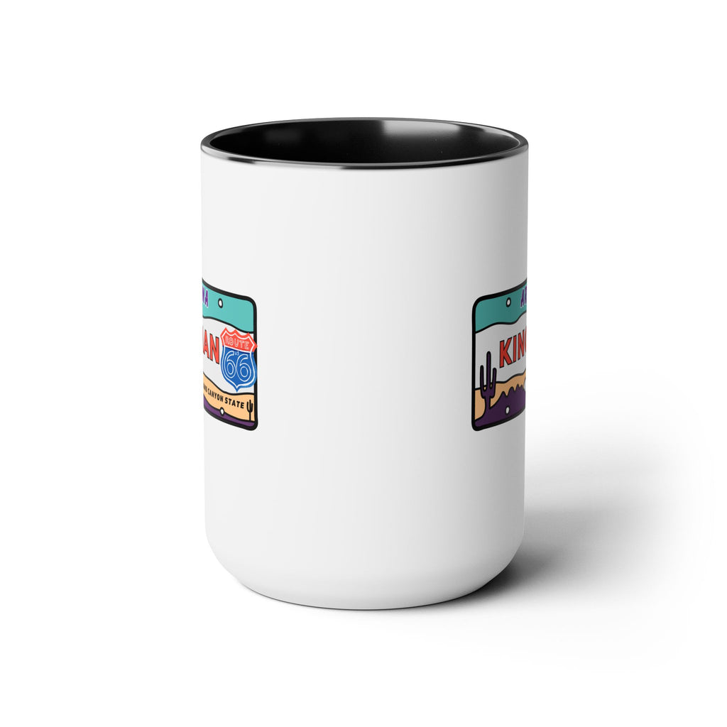 Kingman Arizona Route 66 Two-Tone Coffee Mugs, 15oz