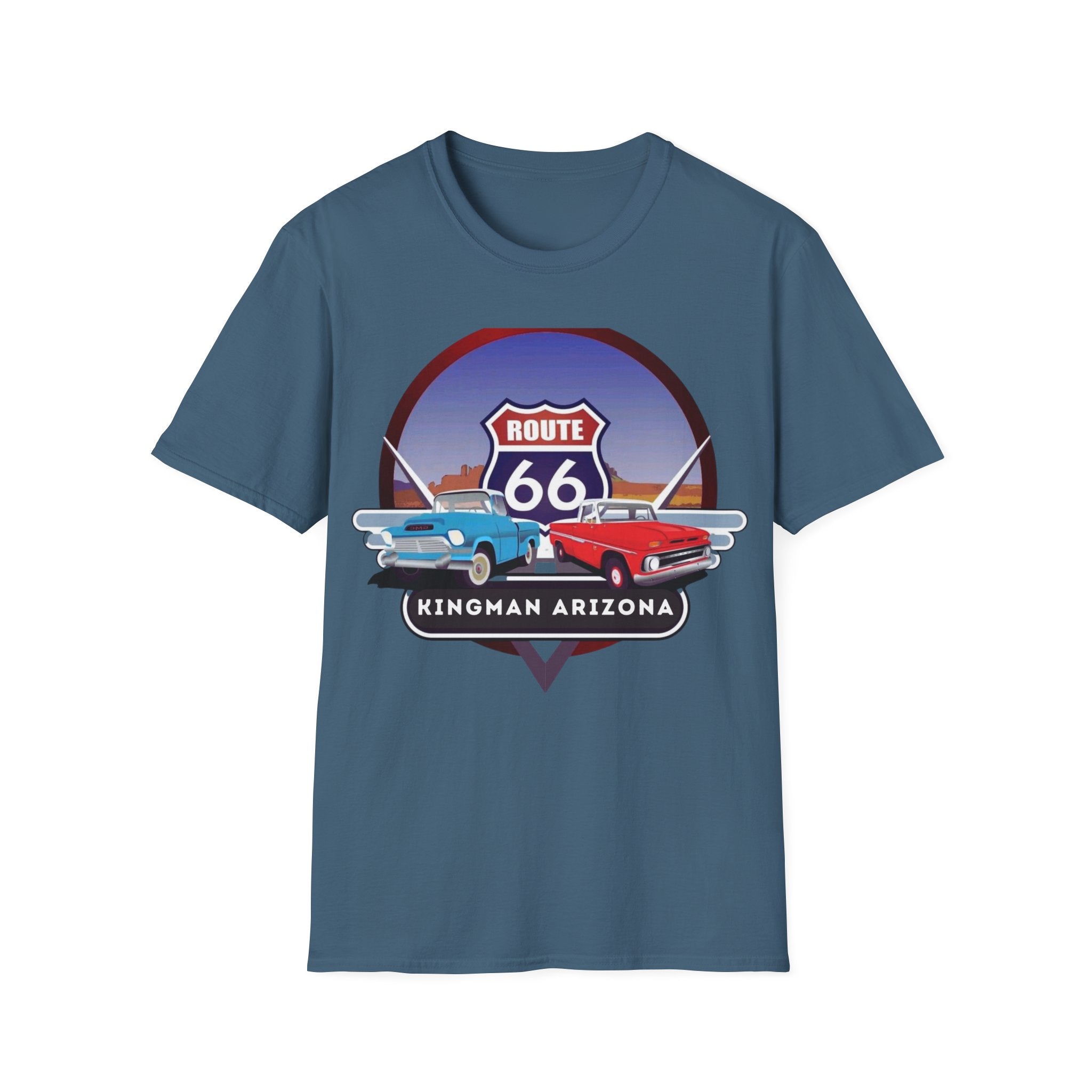 Route 66 Kingman Arizona Softstyle T-Shirt, Vintage Tee, Retro Shirt, Unisex Top, Gift for Travelers