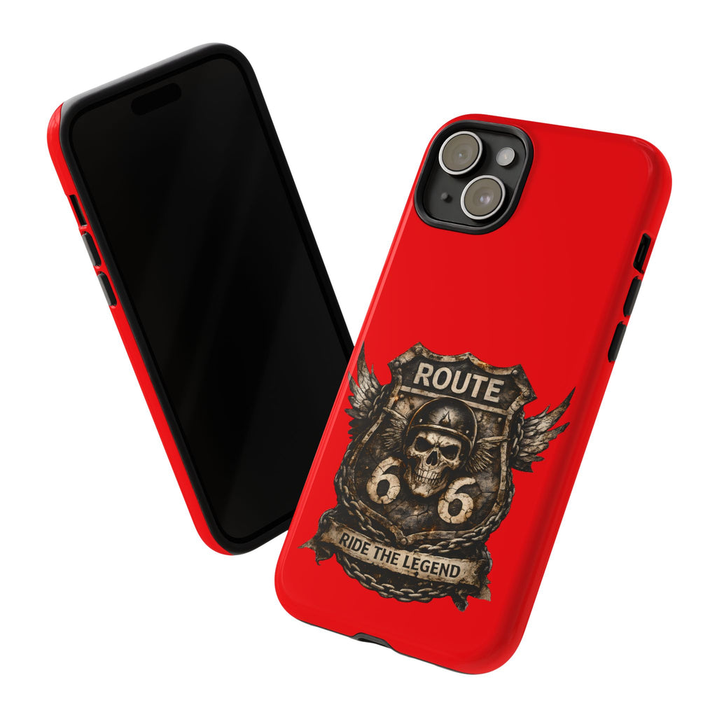 Route 66 Skull Helmet phone case | Motorcycle emblem, Ride the Legend